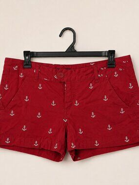 FSR Red Anchor Embroidered Chino Shorts Size 13